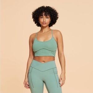 Blogilates Corset Crop Bralette Ladies Evening Haze Hedge Green